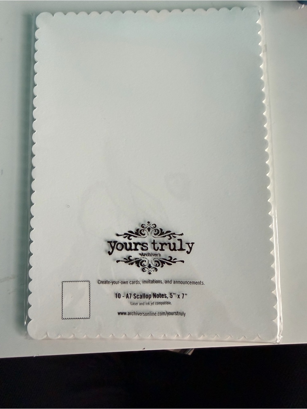 Archivers yours truly  White 5x7 Paper Book Cover, Solid Scalloped Edge,